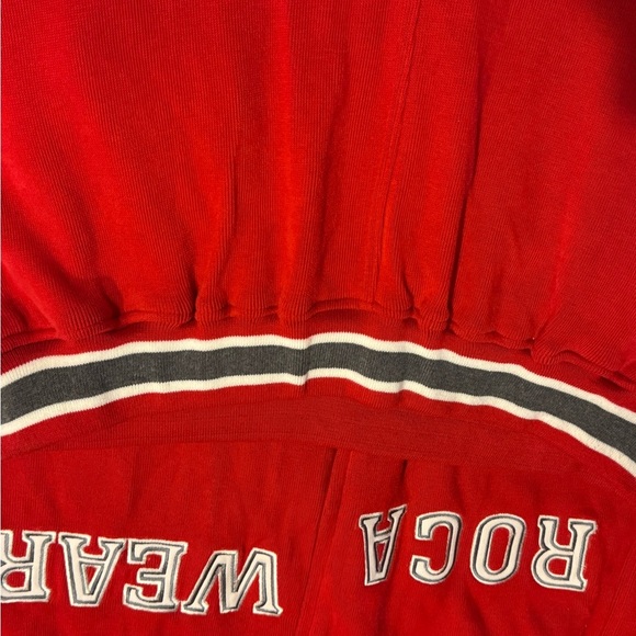 Y2K Rocawear Velour Red Jumpsuit Jacket And Pants Suit Size XXL Wide Legs - Picture 14 of 15